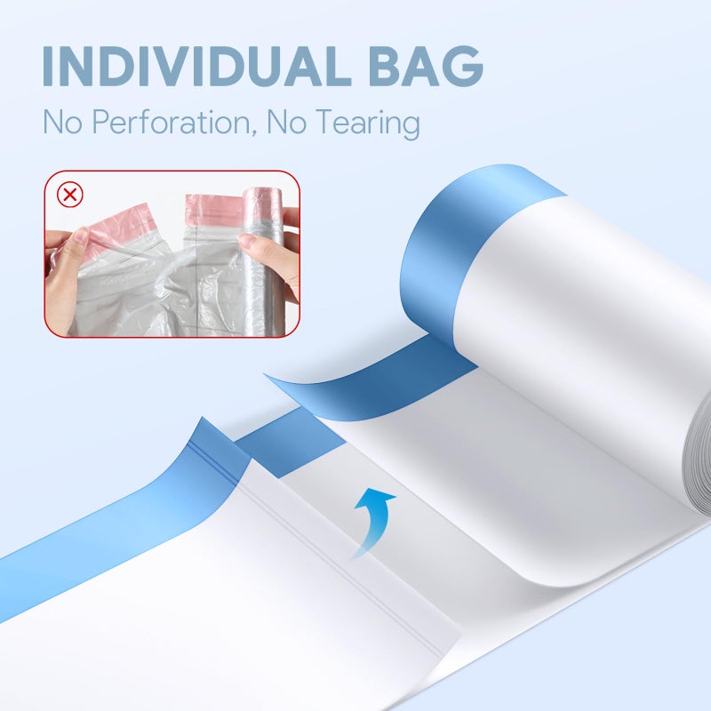CCGeass 4 Gallon Small Trash Bags, Drawstring 4 Gallon Garbage Bags, Tear-Free Separated Unscented White Small Trash Bags Plastic Wastebasket Liners for Bathroom Toilet Home Office and Bedroom, 160 Count - Image 4